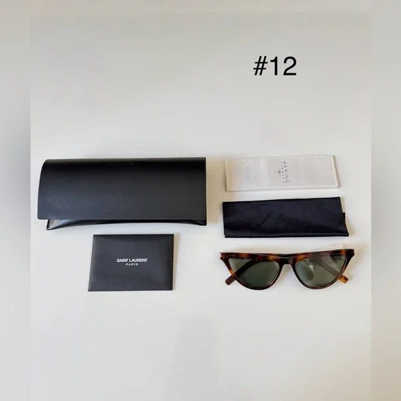 Saint Laurent SL550 SLIM 002 Cat Eye Havana Tortoiseshell 56-16-145 Sunglasses - Picture 3 of 16